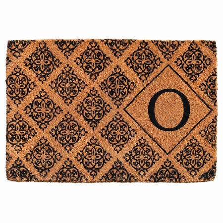 Monogram Door Mat, Black, Natural, 24 in W x 36 in L